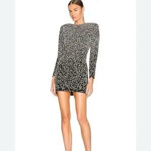 Retrofete Nikki mini dress black silver sz S